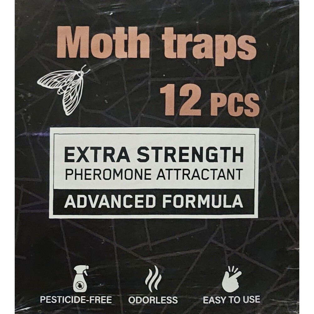 Clothes Moth Traps w/ Extra Strength Pheromones Advanced Formula Non Toxic 12 ct